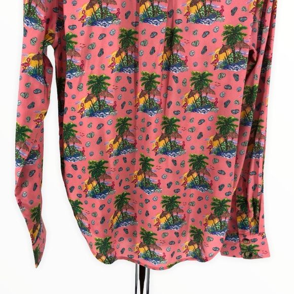 Nrvna Mode Colette Beach Print Blouse Long Sleeve V Neck Viscose size small NWT - Picture 7 of 12
